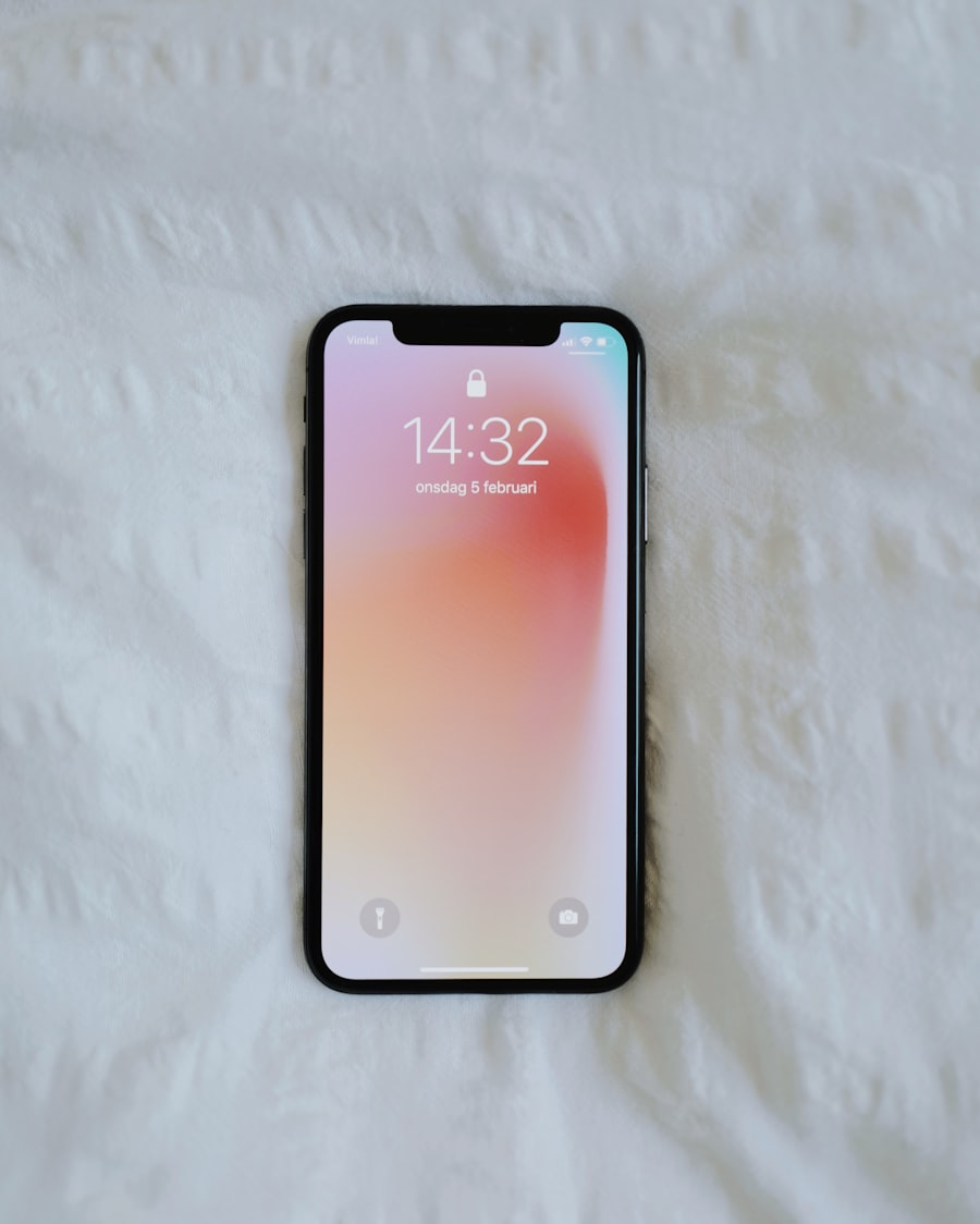 Téléphone professionnel utilisé pour photographier un inventaire de parc IT