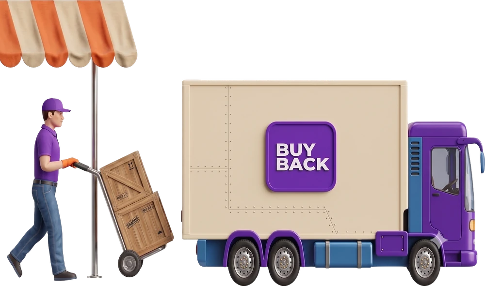 Illustration : collecte du matériel informatique par le camion Buyback
